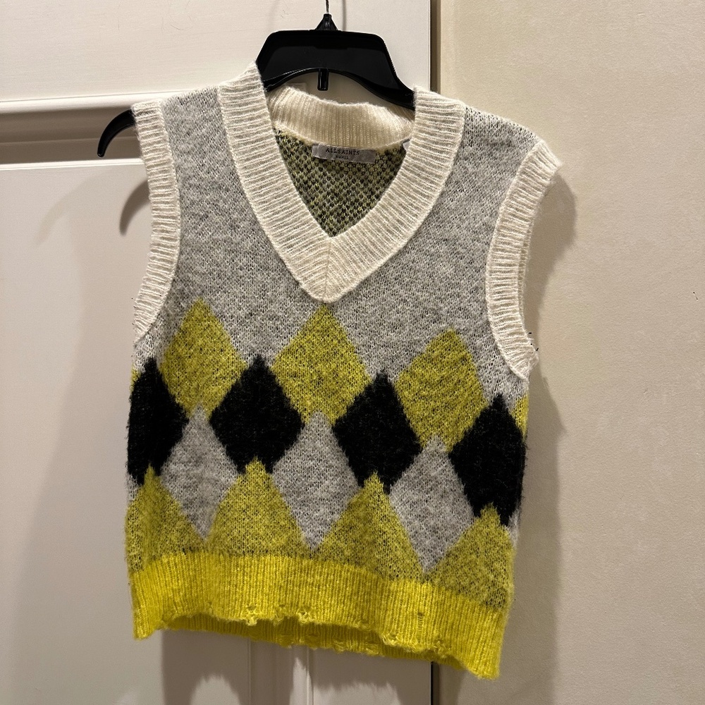 All Saints Sweater Vest, wool, size Small